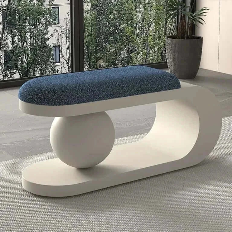Curve Shoe Changing Stool with Lamb Wool Cushion-MinimalisticDecor.com