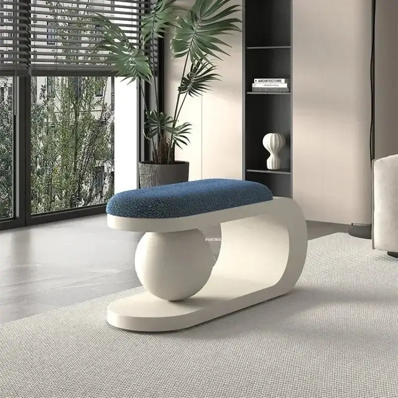 Curve Shoe Changing Stool with Lamb Wool Cushion-MinimalisticDecor.com
