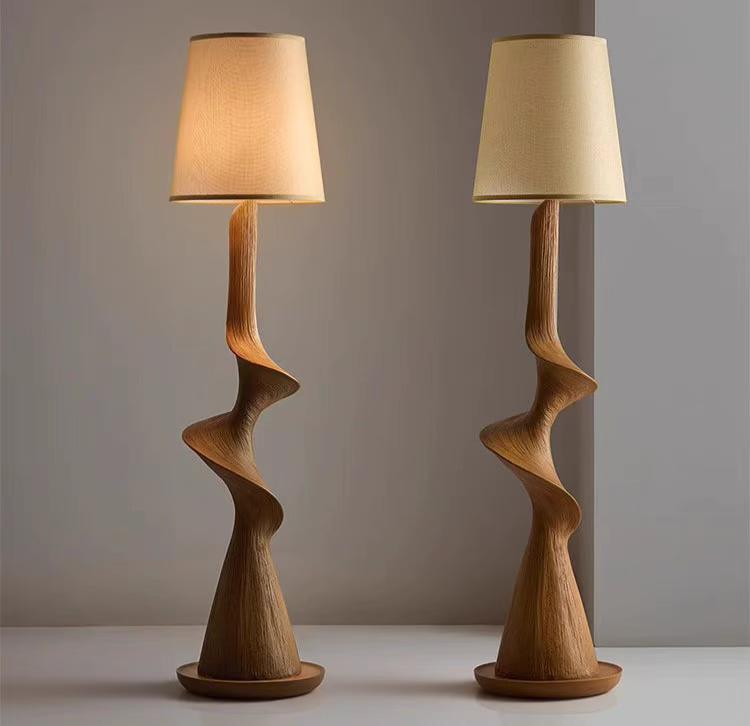 Curve Wood Floor Lamp – Sculptural Natural Wood Lighting-MinimalisticDecor.com