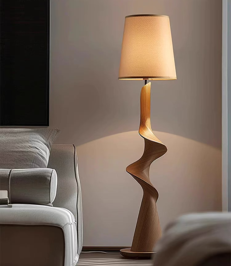 Curve Wood Floor Lamp – Sculptural Natural Wood Lighting-MinimalisticDecor.com