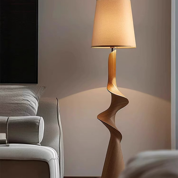 Curve Wood Floor Lamp – Sculptural Natural Wood Lighting-MinimalisticDecor.com