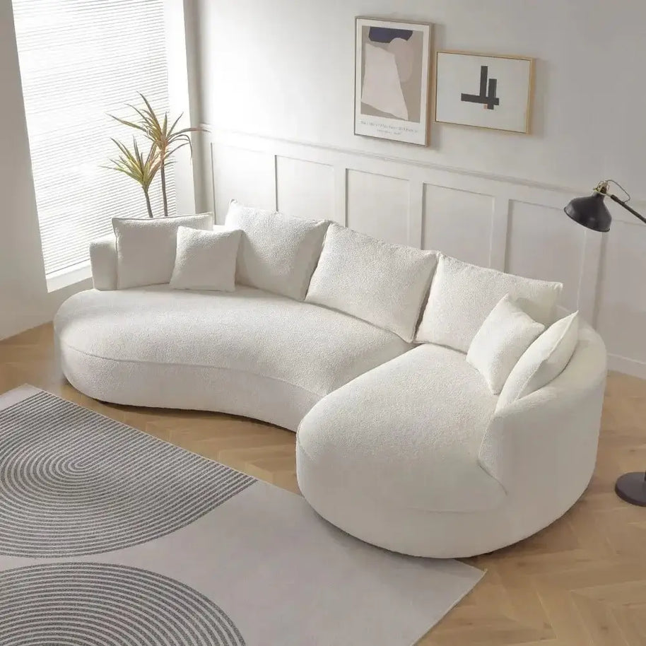 Curved Sectional Boucle Sofa Couch-MinimalisticDecor.com