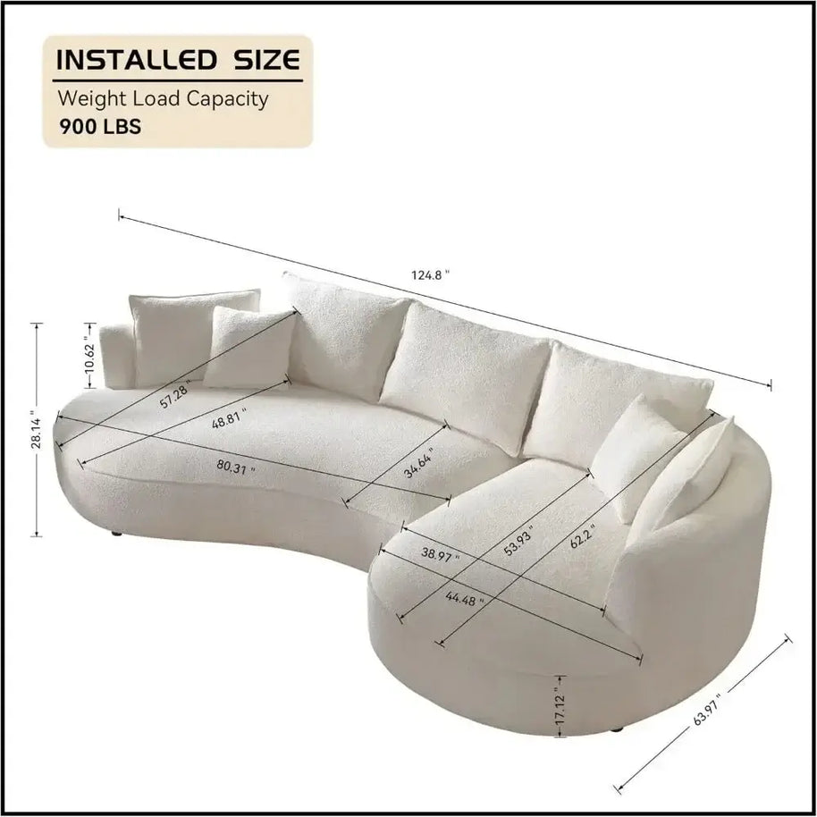 Curved Sectional Boucle Sofa Couch-MinimalisticDecor.com