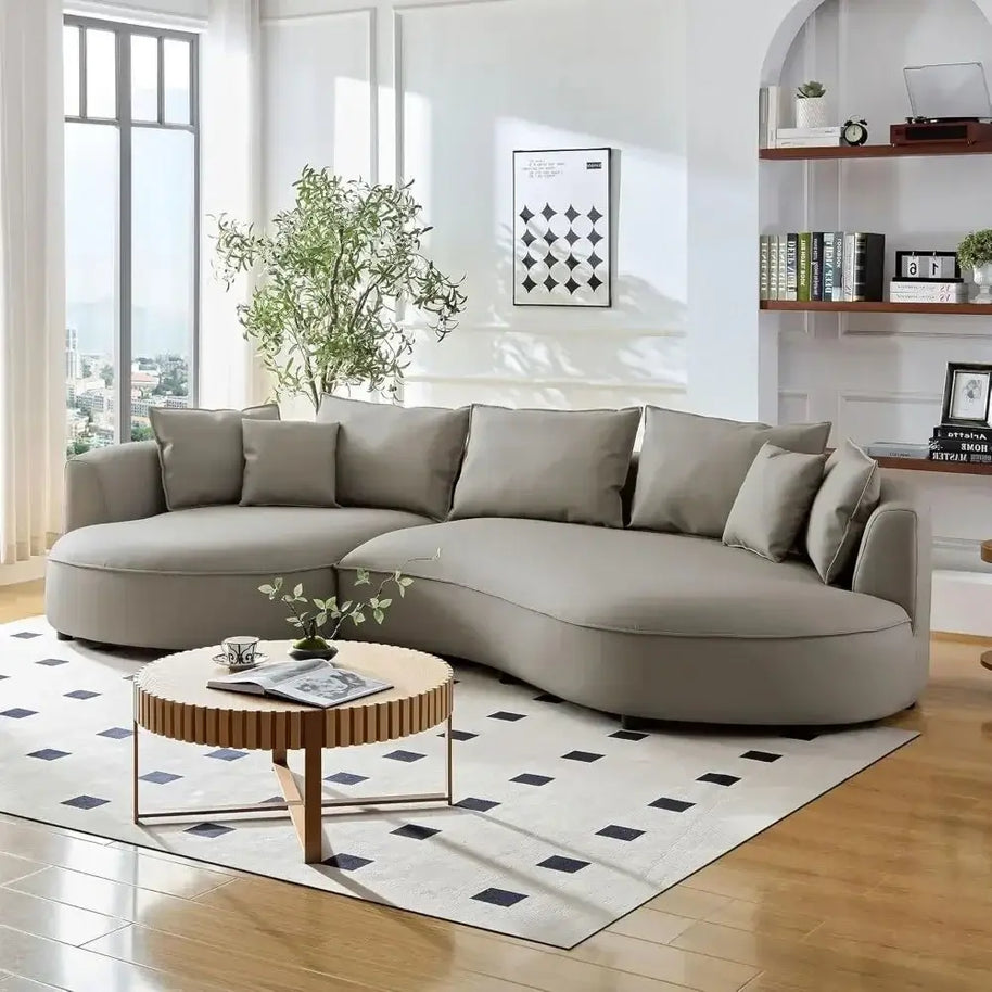 Curved Sectional Boucle Sofa Couch-MinimalisticDecor.com