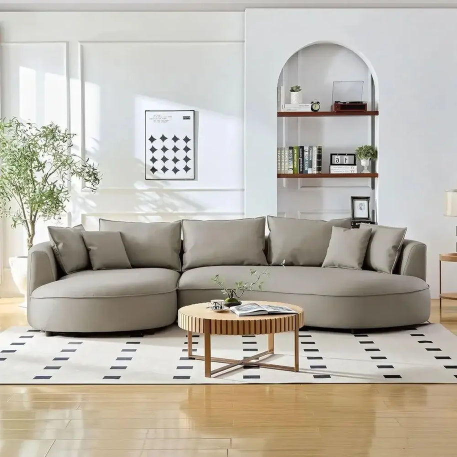 Curved Sectional Boucle Sofa Couch-MinimalisticDecor.com
