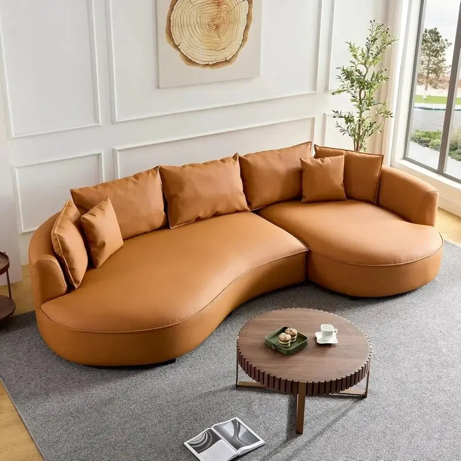 Curved Sectional Boucle Sofa Couch-MinimalisticDecor.com