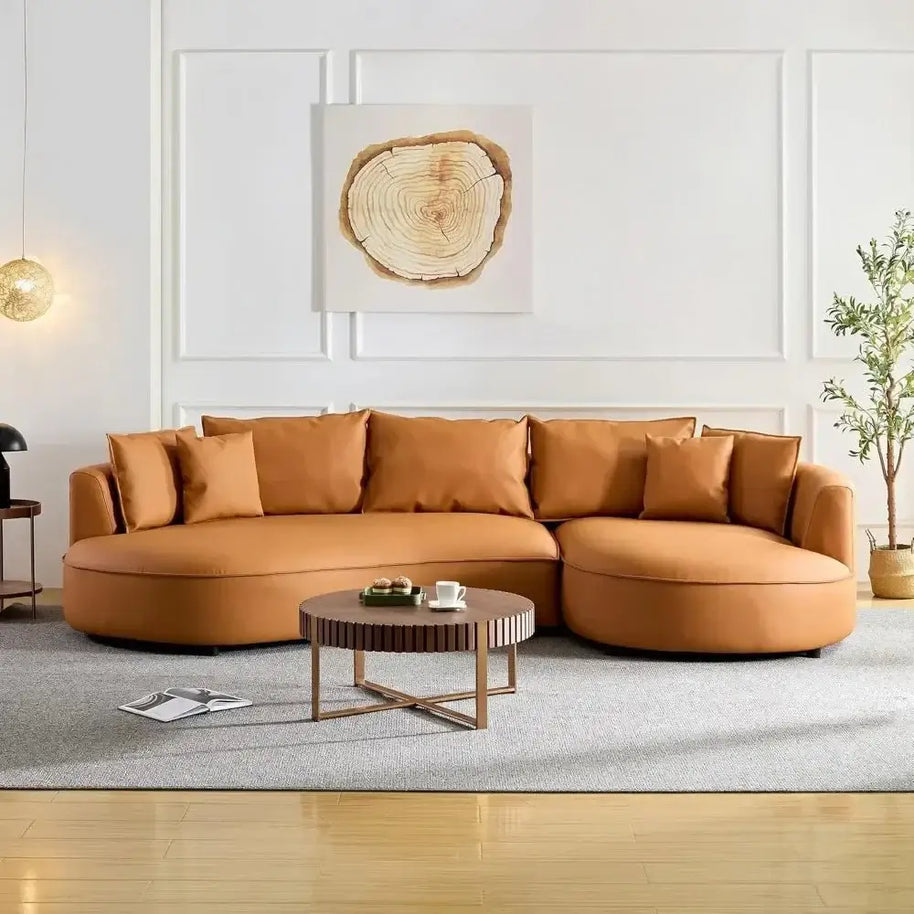 Curved Sectional Boucle Sofa Couch-MinimalisticDecor.com