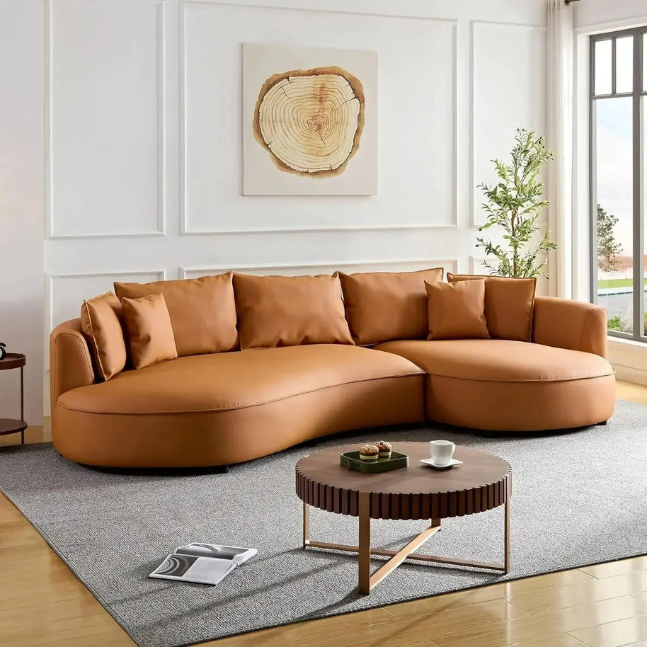 Curved Sectional Boucle Sofa Couch-MinimalisticDecor.com
