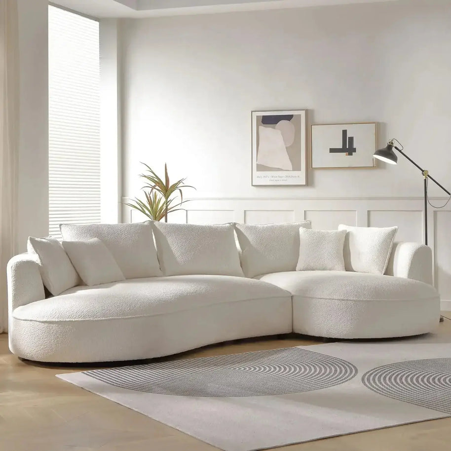 Curved Sectional Boucle Sofa Couch-MinimalisticDecor.com