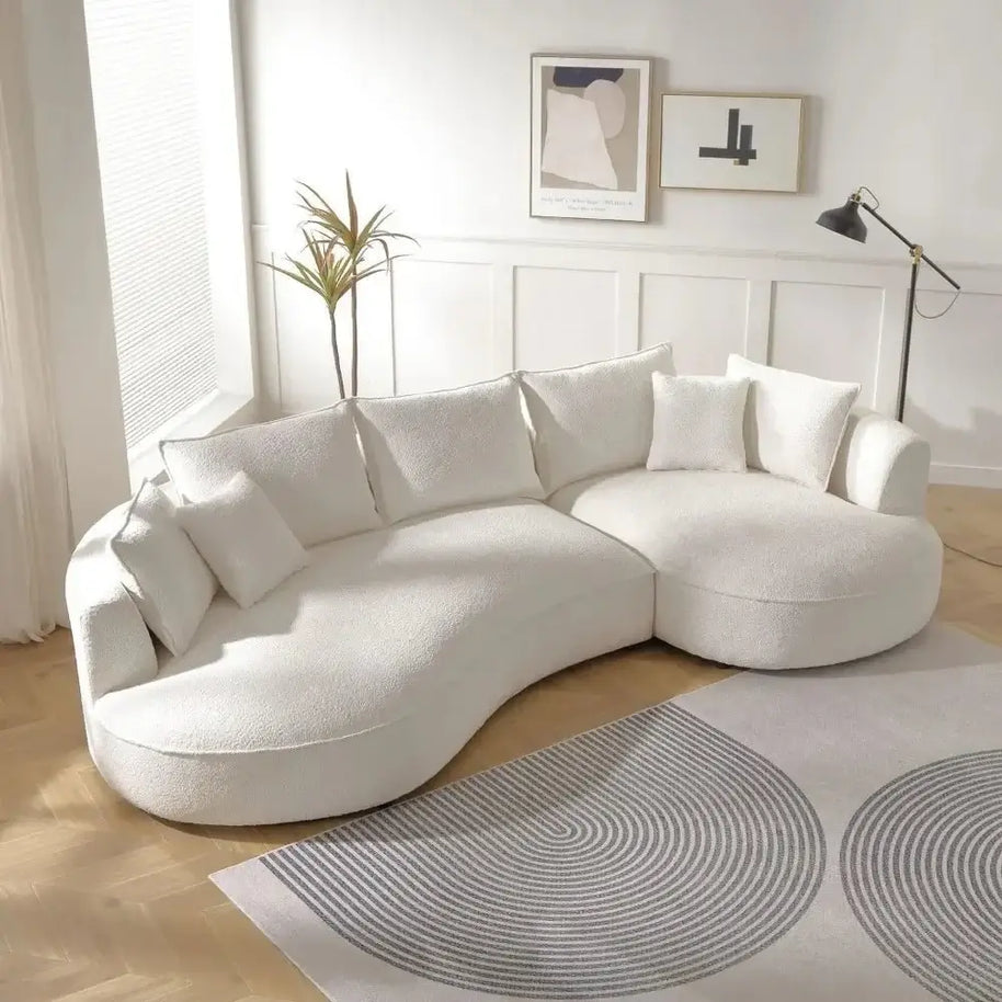Curved Sectional Boucle Sofa Couch-MinimalisticDecor.com