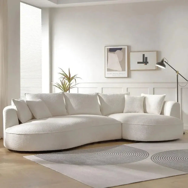 Curved Sectional Boucle Sofa Couch-MinimalisticDecor.com