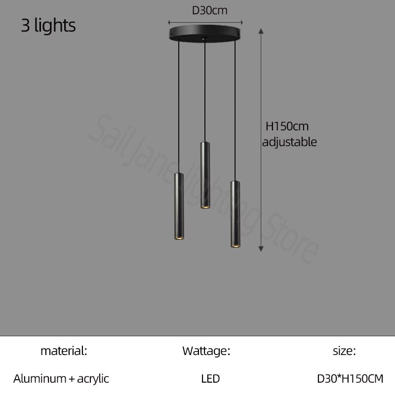 Cylindrical Pendant Staircase Chandelier-MinimalisticDecor.com