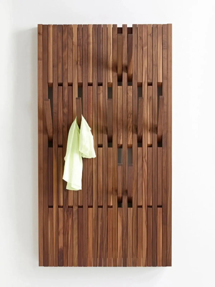Dark Wallnut Wood Piano Wall Hanging Coats Organiser-MinimalisticDecor.com