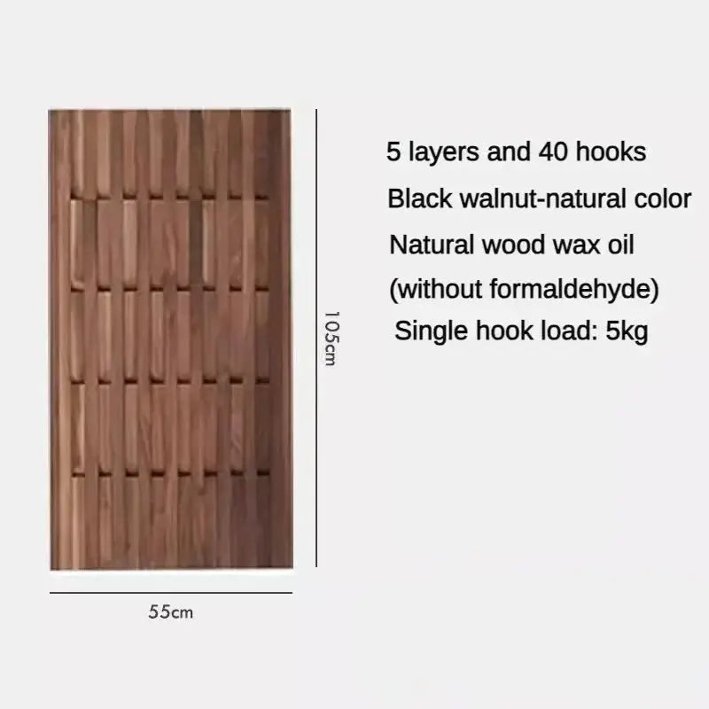 Dark Wallnut Wood Piano Wall Hanging Coats Organiser-MinimalisticDecor.com