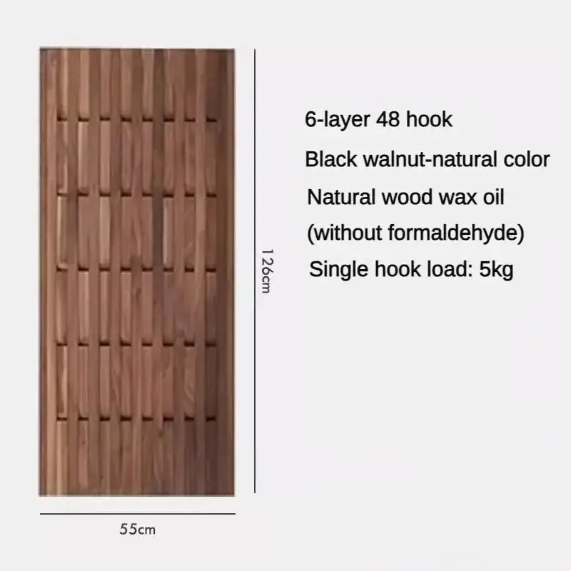 Dark Wallnut Wood Piano Wall Hanging Coats Organiser-MinimalisticDecor.com