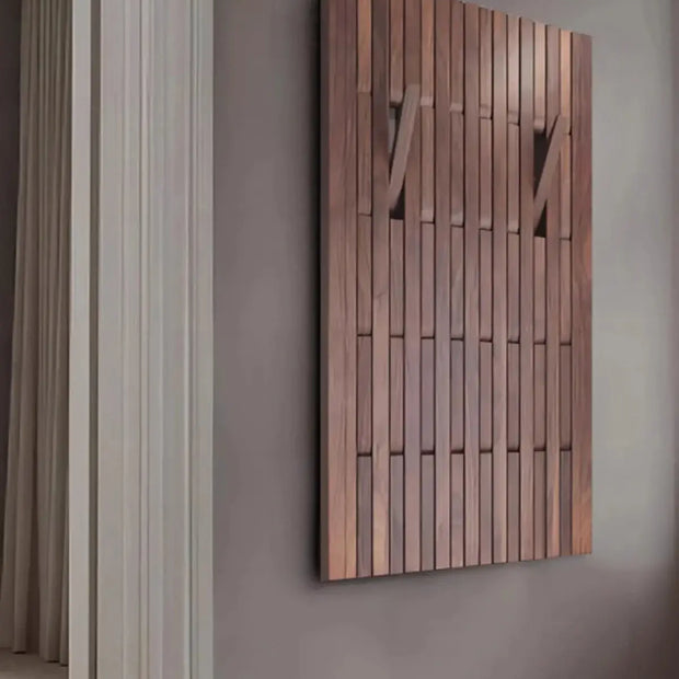 Dark Wallnut Wood Piano Wall Hanging Coats Organiser-MinimalisticDecor.com