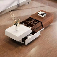 Dark Walnut Coffee Table Extendable with Storage-MinimalisticDecor.com