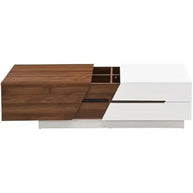 Dark Walnut Coffee Table Extendable with Storage-MinimalisticDecor.com