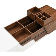 Dark Walnut Coffee Table Extendable with Storage-MinimalisticDecor.com