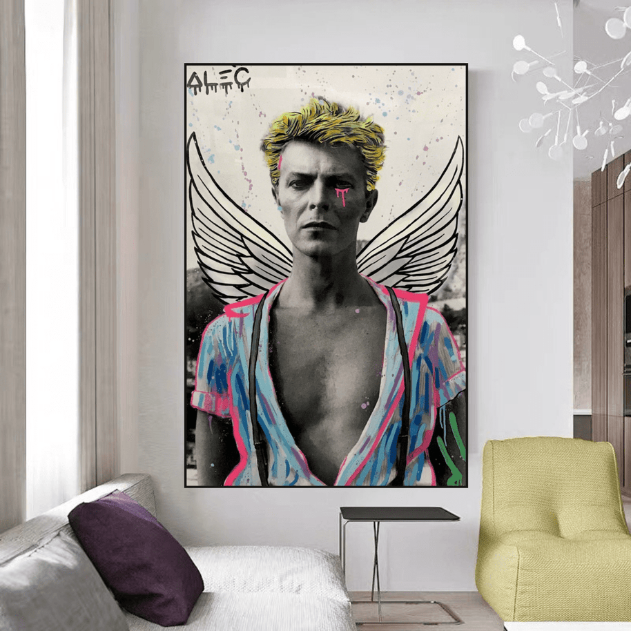 David Bowie Angel Singer by Alec Canvas Wall Art-MinimalisticDecor.com
