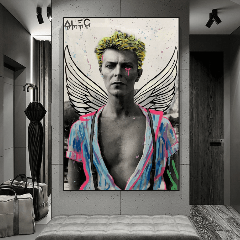 David Bowie Angel Singer by Alec Canvas Wall Art-MinimalisticDecor.com