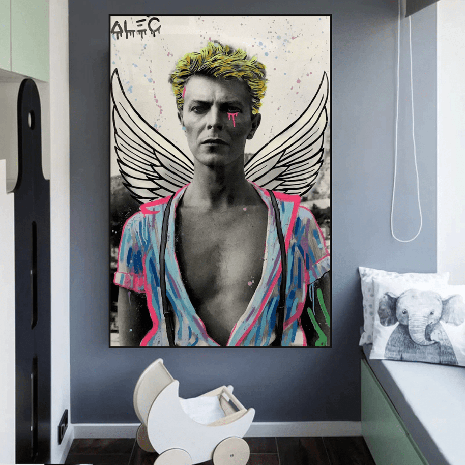 David Bowie Angel Singer by Alec Canvas Wall Art-MinimalisticDecor.com