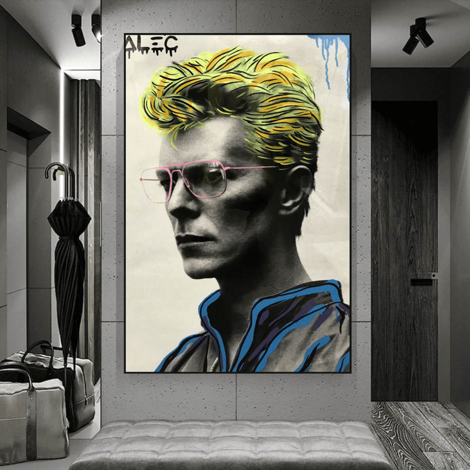 David Bowie Singer by Alec Canvas Wall Art-MinimalisticDecor.com