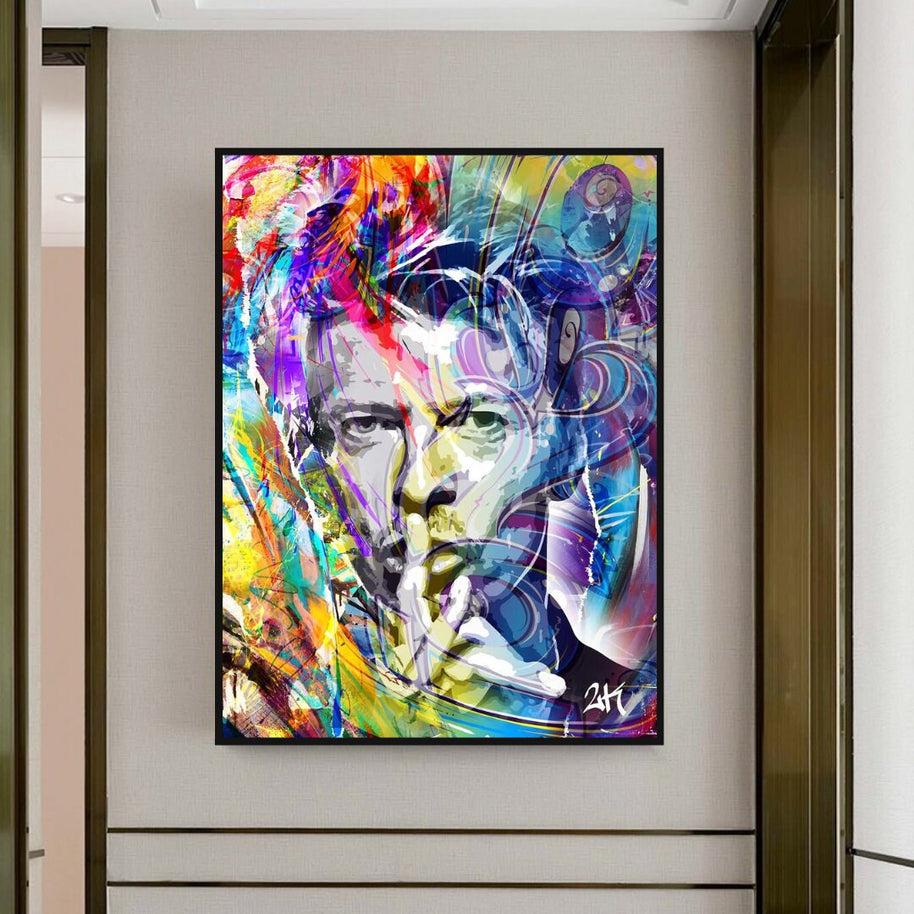 David Bowie Singer Famous Wall Canvas Art Wall Hanging-MinimalisticDecor.com