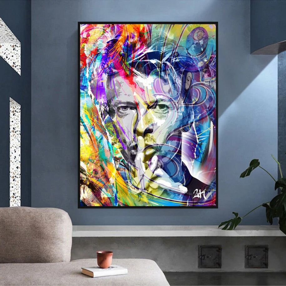 David Bowie Singer Famous Wall Canvas Art Wall Hanging-MinimalisticDecor.com