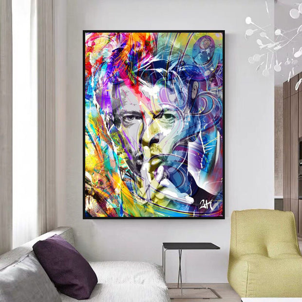 David Bowie Singer Famous Wall Canvas Art Wall Hanging-MinimalisticDecor.com