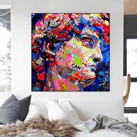 David Head Sculpture Graffiti Canvas Wall Art-MinimalisticDecor.com