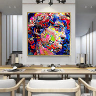 David Head Sculpture Graffiti Canvas Wall Art-MinimalisticDecor.com