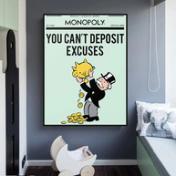 Deposit Excuses: Monopoly Canvas Wall Art-MinimalisticDecor.com