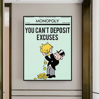 Deposit Excuses: Monopoly Canvas Wall Art-MinimalisticDecor.com