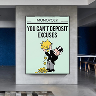 Deposit Excuses: Monopoly Canvas Wall Art-MinimalisticDecor.com