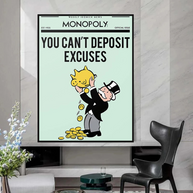 Deposit Excuses: Monopoly Canvas Wall Art-MinimalisticDecor.com