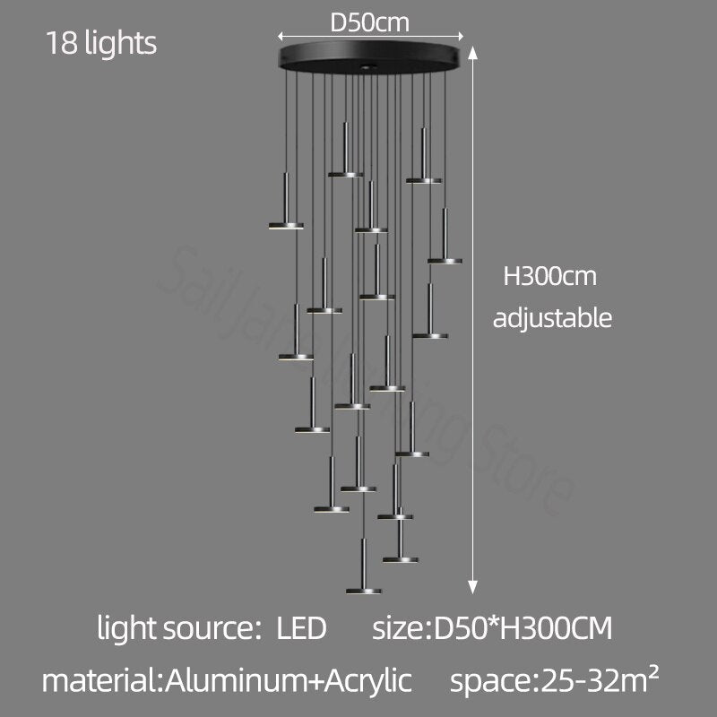 Designer Arc Luxury Staircase Chandelier-MinimalisticDecor.com