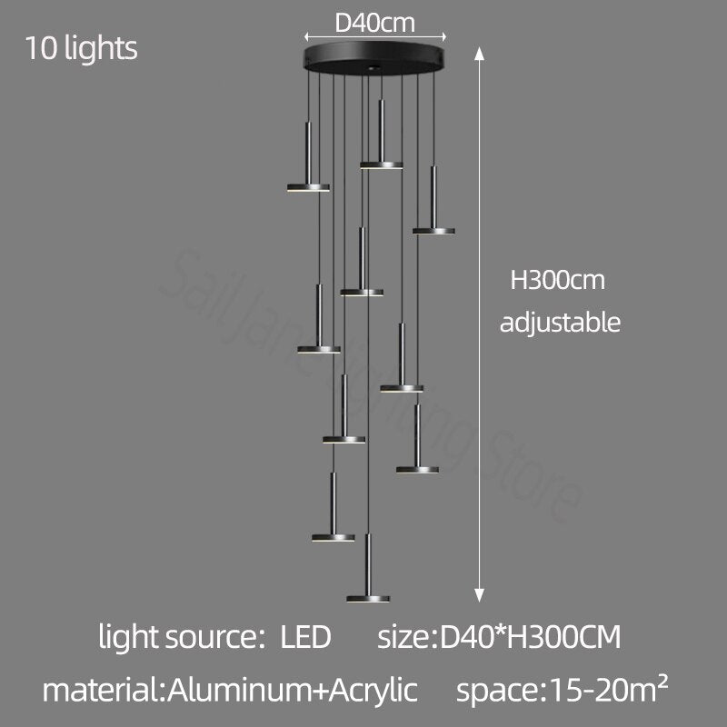 Designer Arc Luxury Staircase Chandelier-MinimalisticDecor.com