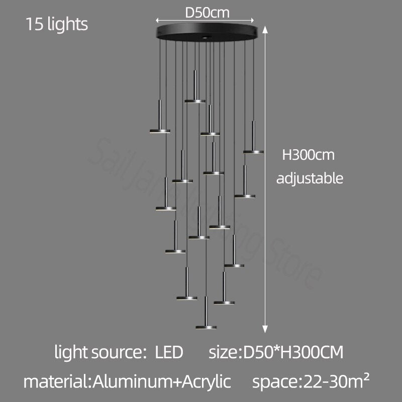 Designer Arc Luxury Staircase Chandelier-MinimalisticDecor.com