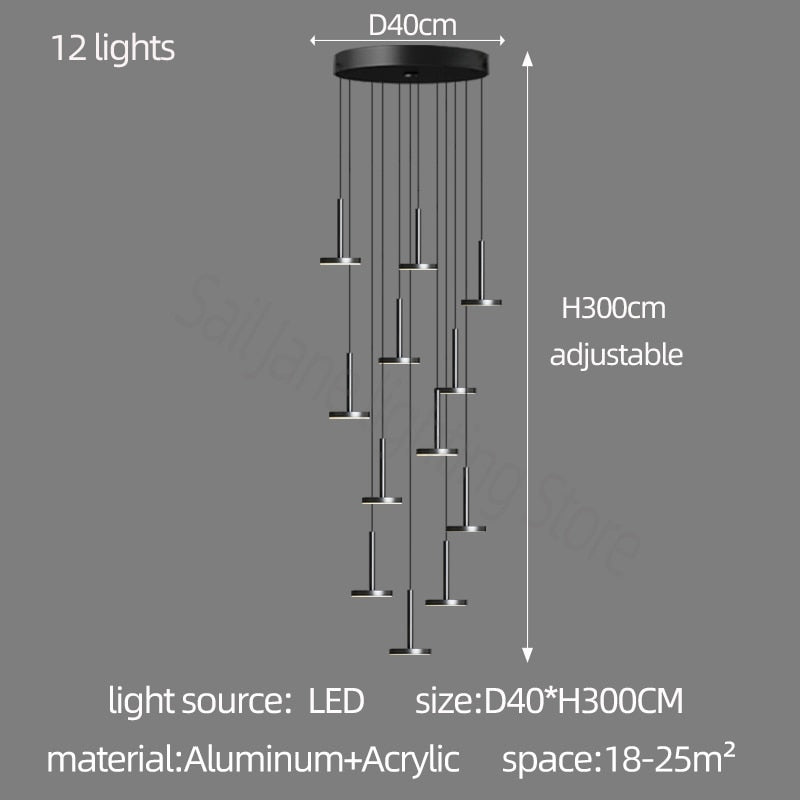Designer Arc Luxury Staircase Chandelier-MinimalisticDecor.com