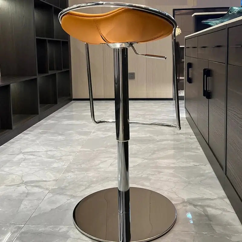 Designer Leather Counter Stool – Adjustable Swivel Bar Chair-MinimalisticDecor.com