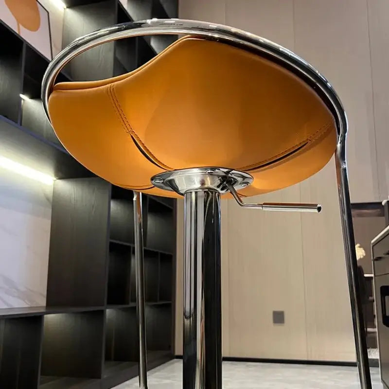 Designer Leather Counter Stool – Adjustable Swivel Bar Chair-MinimalisticDecor.com