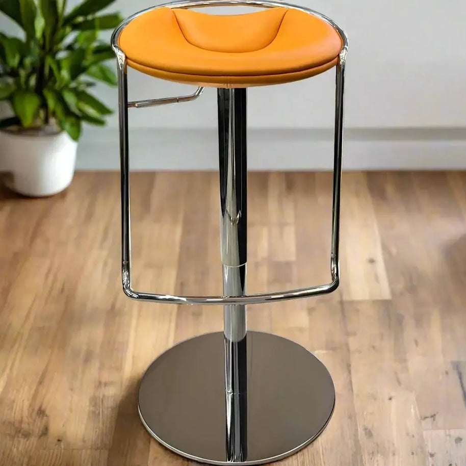 Designer Leather Counter Stool – Adjustable Swivel Bar Chair-MinimalisticDecor.com
