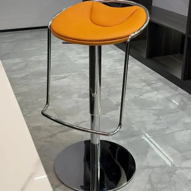 Designer Leather Counter Stool – Adjustable Swivel Bar Chair-MinimalisticDecor.com