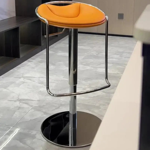 Designer Leather Counter Stool – Adjustable Swivel Bar Chair-MinimalisticDecor.com