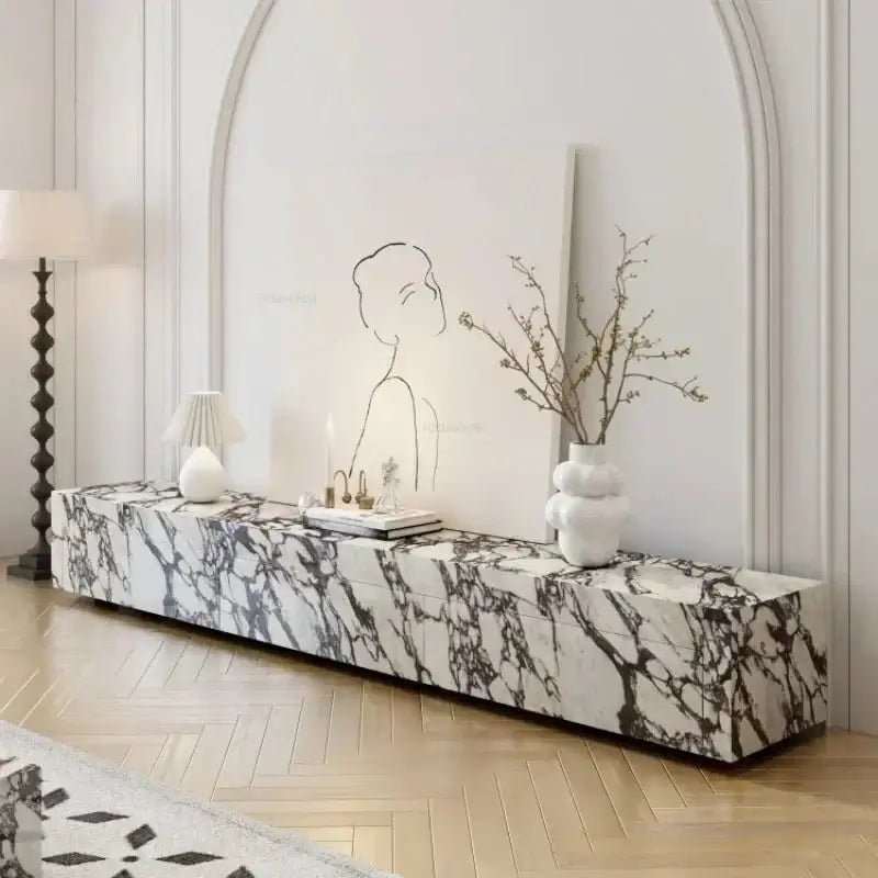 Designer Marble Pattern TV Stands for Living Room-MinimalisticDecor.com