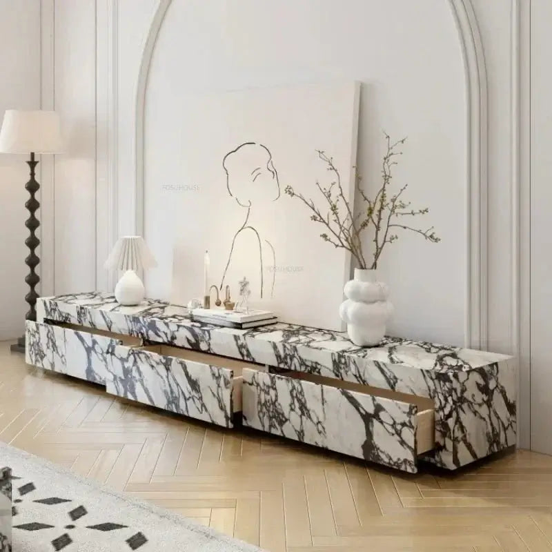Designer Marble Pattern TV Stands for Living Room-MinimalisticDecor.com