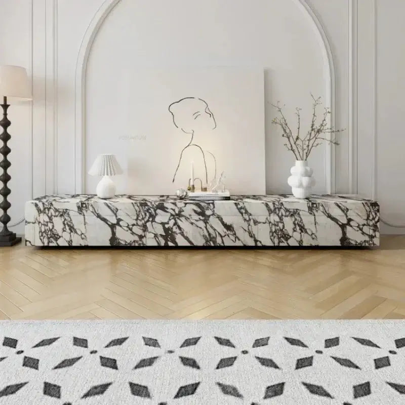 Designer Marble Pattern TV Stands for Living Room-MinimalisticDecor.com