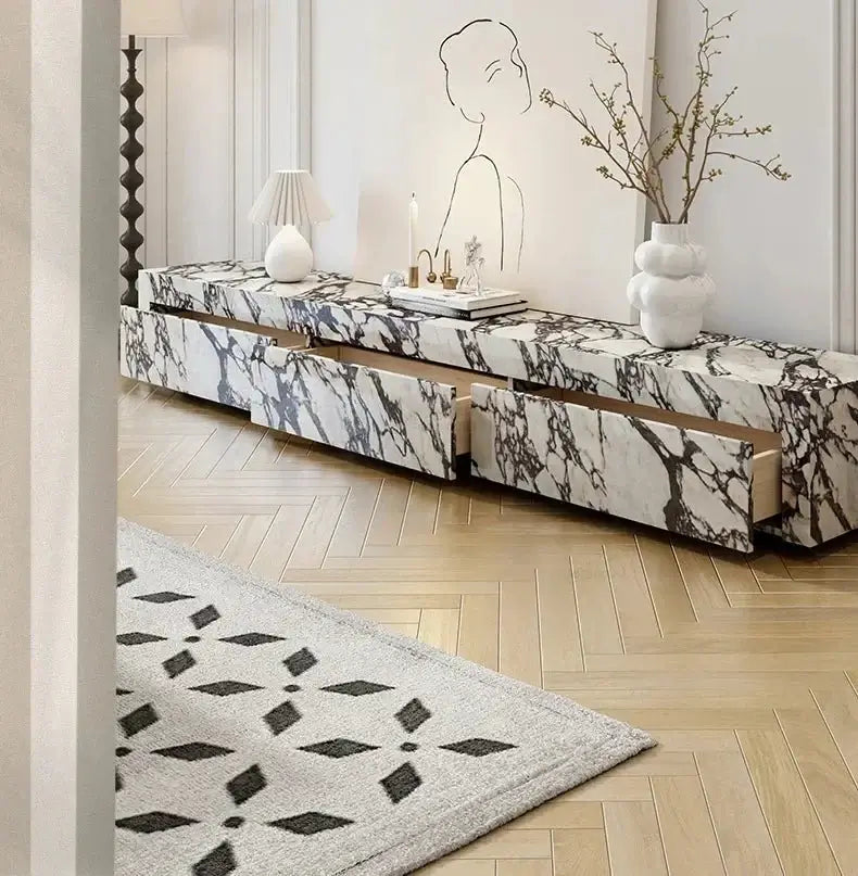 Designer Marble Pattern TV Stands for Living Room-MinimalisticDecor.com