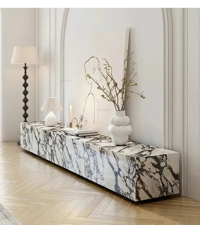 Designer Marble Pattern TV Stands for Living Room-MinimalisticDecor.com